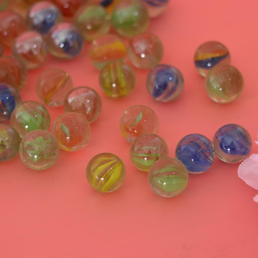100pcs 12mm Glass Bead Marbles Ball Kid Toy Party Bag Filler Tank Vase Decor 