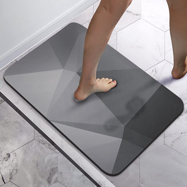 Alfombrilla de baño antideslizante y absorbente - Homlab 40 x 60 cm, de secado rápido, para el hogar, absorbente, lavable, para baño, absorbente de agua
