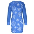 thumbnail image 4 of Women's Casual Long Pullover Christmas Printed Sweatshirt Dress Long Sleeve Round Neck Mini Holiday Sweater Dresses, 4 of 6