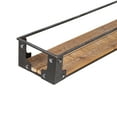 thumbnail image 4 of Honey-Can-Do Set of 2 Floating Metal and Wood Wall Shelves, Rustic/Black, 4 of 9