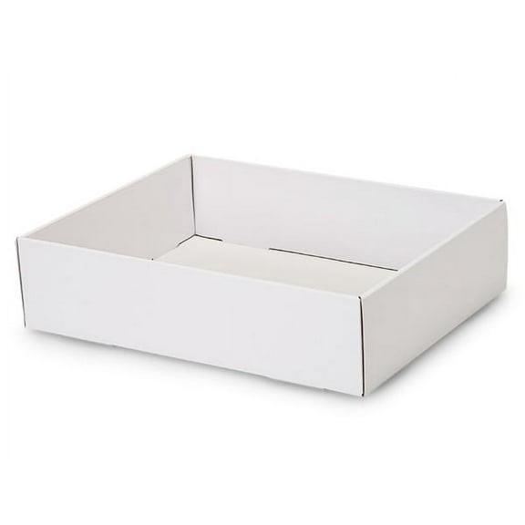 6 PK, White Gourmet Decorative 12 x 9 x 3" Corrugated Trays For Party, Holiday & Events