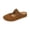 Brown, variant on Women's Faux Suede Double Buckle Mules, Round Toe Closed Toe Clogs with Adjustable Strap, Comfortable Slip-On Flats for All Season Brown