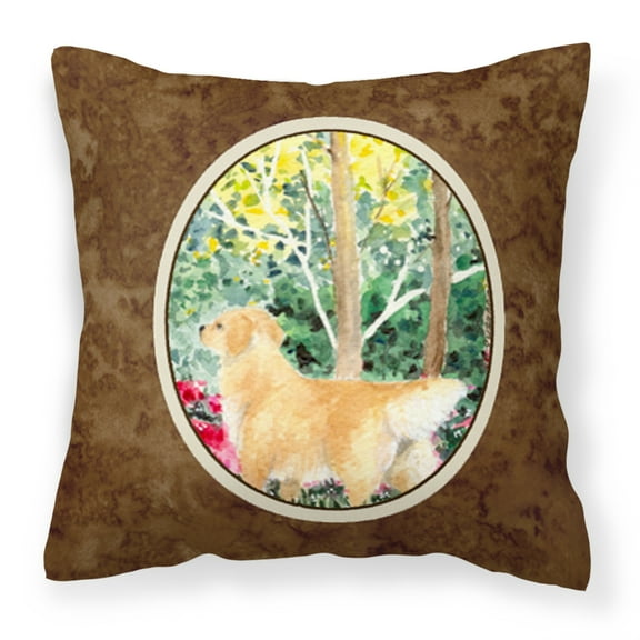 Carolines Treasures SS8886PW1414 Golden Retriever Fabric Decorative Pillow, 14Hx14W, multicolor