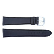 Handmade Black Genuine Smooth Leather 15mm Watch Strap