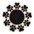 thumbnail image 1 of Peking Handicraft 30JES680C03RD 3 ft. Paw Prints Hook Wool Round Rug, Black & White, 1 of 1