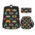 thumbnail image 1 of Balery Retro Video Game Mochila escolar 3 en 1 para niños: mochila resistente con lonchera térmica y estuche para lápices. Mochila escolar para niños y niñas., 1 of 7