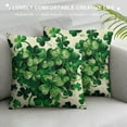 thumbnail image 3 of Awypu  Happy ST Patricks Day Peace Love Lucky Throw Pillow Covers, 18 x 18 Inch Clover Stripes Decoration for Sofa Couch, 3 of 5
