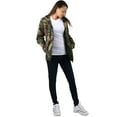 thumbnail image 3 of Ma Croix Womens Hooded Satin Lined Anorak Jacket Plus Size Safari Military Parka, 3 of 8