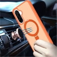 thumbnail image 2 of For Samsung A17 5G Magnetic Matching Ring Stand Full Rotation Matte Hybrid - Cosmic Orange, 2 of 3