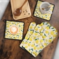 thumbnail image 5 of Lemon Kitchen Oven Mitt and Pot Holder Sets 4 Pcs for Baking, Cooking and Grilling, Heat Resistant Up To 392 °F, 5 of 7