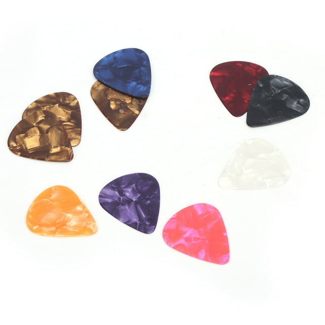Colorful Picks Sampler, Comfortable Touch Celluloid Guitar Pick for Home for Music Classroom for Teenager 10Pcs