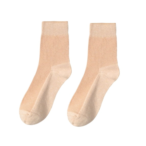 1 Pair Women Cotton Socks Spring Autumn Cozy Breathable School Fashion Warm Sock Washable Reusable Footwear Supplies Girls Skin Color