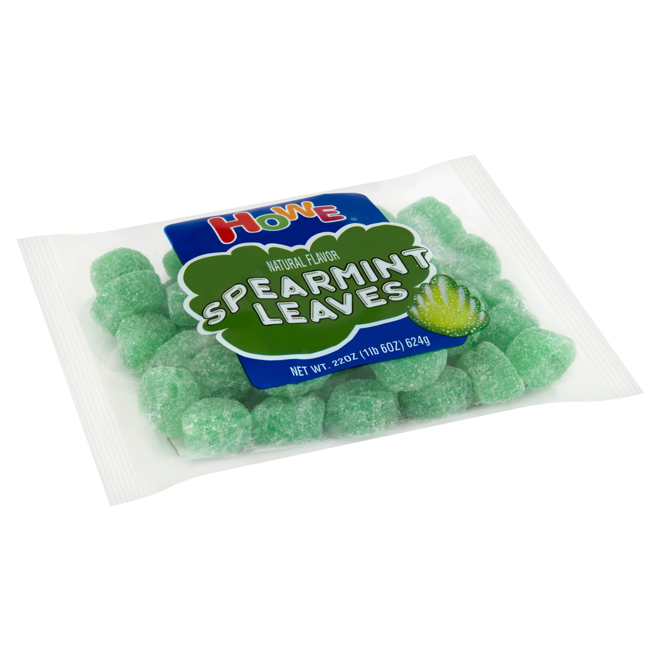 (3 pack) Howe Spearmint Leaves Mint Candy, 22 oz, Bag