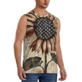 thumbnail image 2 of Kdxio USA Sunflower Flag for Men's Muscle T-shirt,Sleeveless for Workout Running Athletic Gym Lounge Casual, 2 of 5