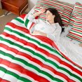 thumbnail image 4 of Manfei Watercolor Candy Stripe 7-Piece King Bedding,Dreamy Christmas King Bed in a Bag,Red White,Christmas Reversible, 4 of 6