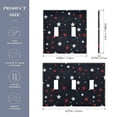 thumbnail image 2 of Yayeee Toggle Light Switch Wall Plate 2-Gang 4.56"x4.48" Decorative Outlet Cover, Blue Stars Pattern, 2 of 7