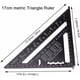 thumbnail image 2 of 2 piezas Triángulo Ángulo cuadrado Regla Transportador Herramienta de medición de aleación de aluminio de alta precisión Herramienta cuadrada de carpintero cuadrada de aluminio Negro 17 cm y 30 cm, 2 of 5