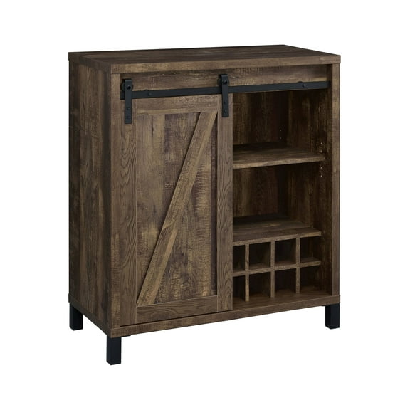 Arlington Bar Cabinet with Sliding Door Rustic Oak