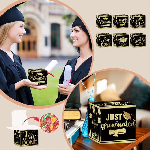 Decoración del hogar, decoración de habitaciones, decoración de paredes, paquete de 6 cajas de regalo de papel, decoraciones para fiestas de graduación, cajas de bricolaje para fiestas, bodas, cajas d