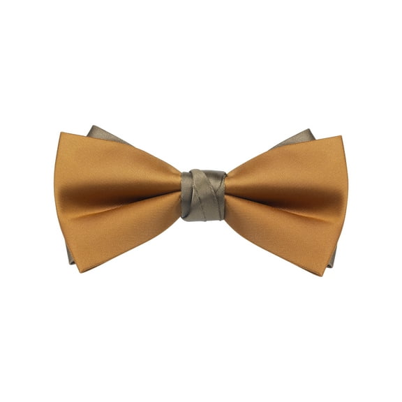 INSPIRE CHIC Men's Two-Color Cross Vintage Bow Tie for Banquet Wedding Party and More Orange-Brown One Size