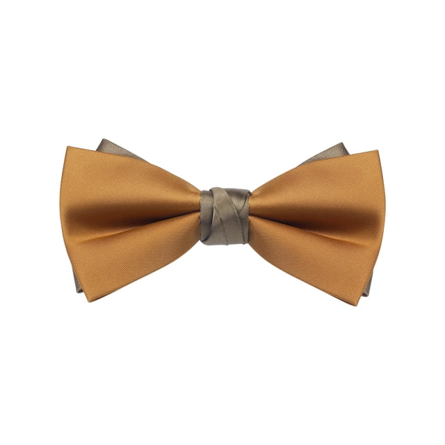 INSPIRAR CHIC Corbata de Pajarita Vintage de Dos Colores para el Día del Padre para Banquete, Boda, Fiesta y Más Naranja-Marrón Talla Única