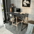 thumbnail image 2 of Decorotika Admira Home Office Metal Computer/Writing Desk with 3 Tier Tower Shelves - Marble Finish Black, 2 of 5