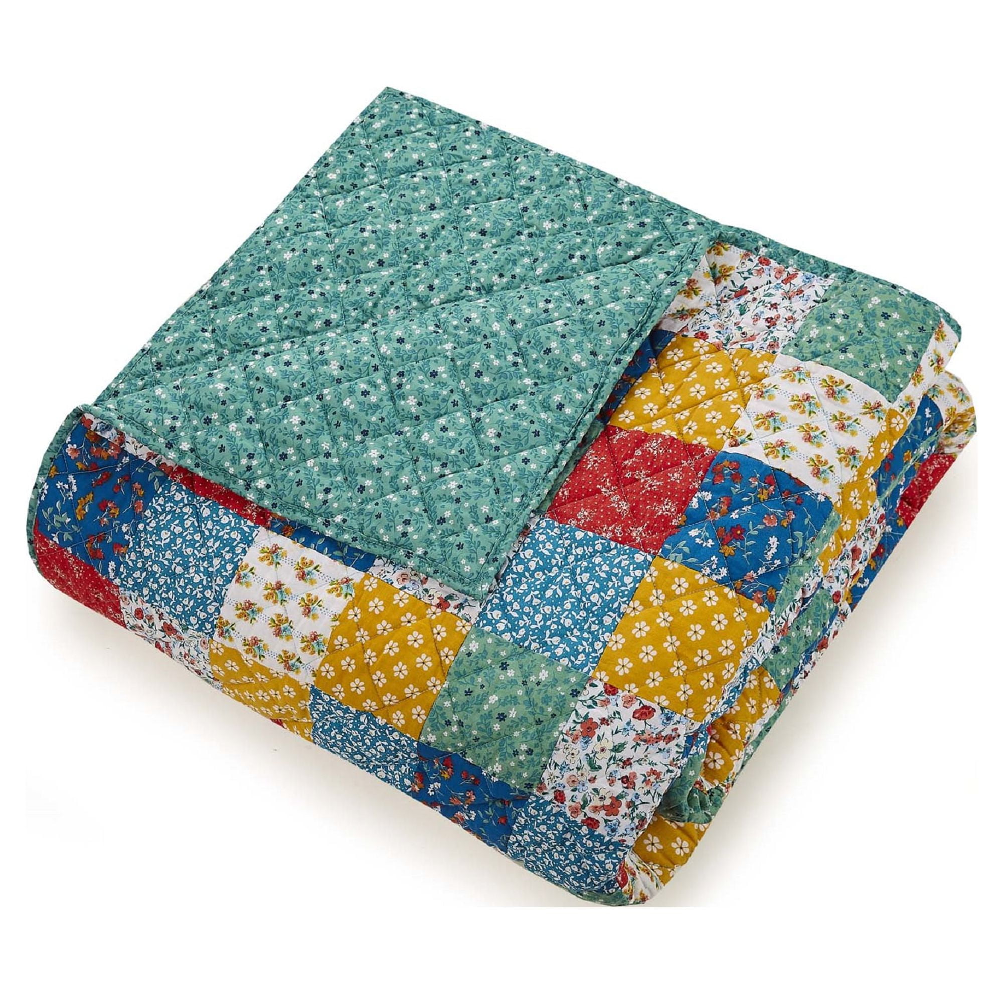 The Pioneer Woman Multi-Color Floral Patchwork 2-Piece Cotton Standard Sham Set