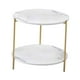 thumbnail image 3 of Mesa de centro, mueble de mesa, mesa pequeña para oficina, decoración del hogar, sala de estar Redondo blanco, 3 of 9