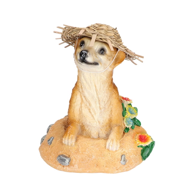 Estatua de animales de jardín, sombrero de paja, adornos de suricata, artículos de resina, decoración de jardín, construido para profesionales