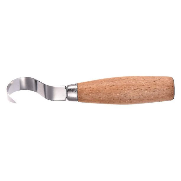 Cincel de precisión Corte de gancho de bricolaje, Herramientas de tallado profesionales de acero inoxidable Cuchara ergonómica para trabajar la madera Principiantes torcidos duraderos (1 pie