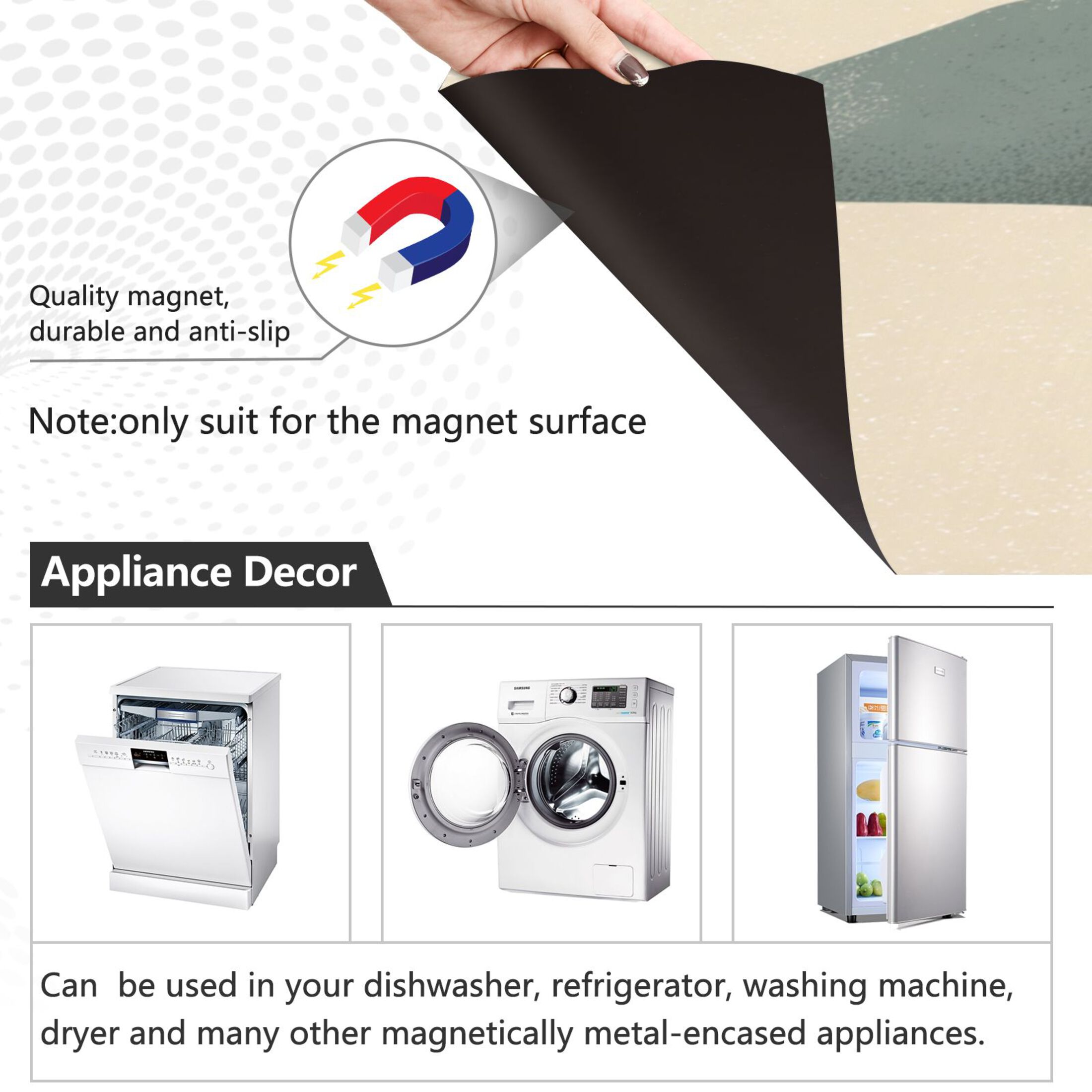 Dishwasher Magnetic Sticker 23x26 Inch Refrigerator Magnetic Sticker Washing Machine Magnetic Sticker Kitchen Panel Magnetic Sticker Home Decor Cartoon Halloween Pumpkin