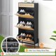 thumbnail image 4 of Negra rattan shoe gabinete con 3 flip doors, 1 cajón, y 3 - tier estantes para entrada organization, 4 of 6