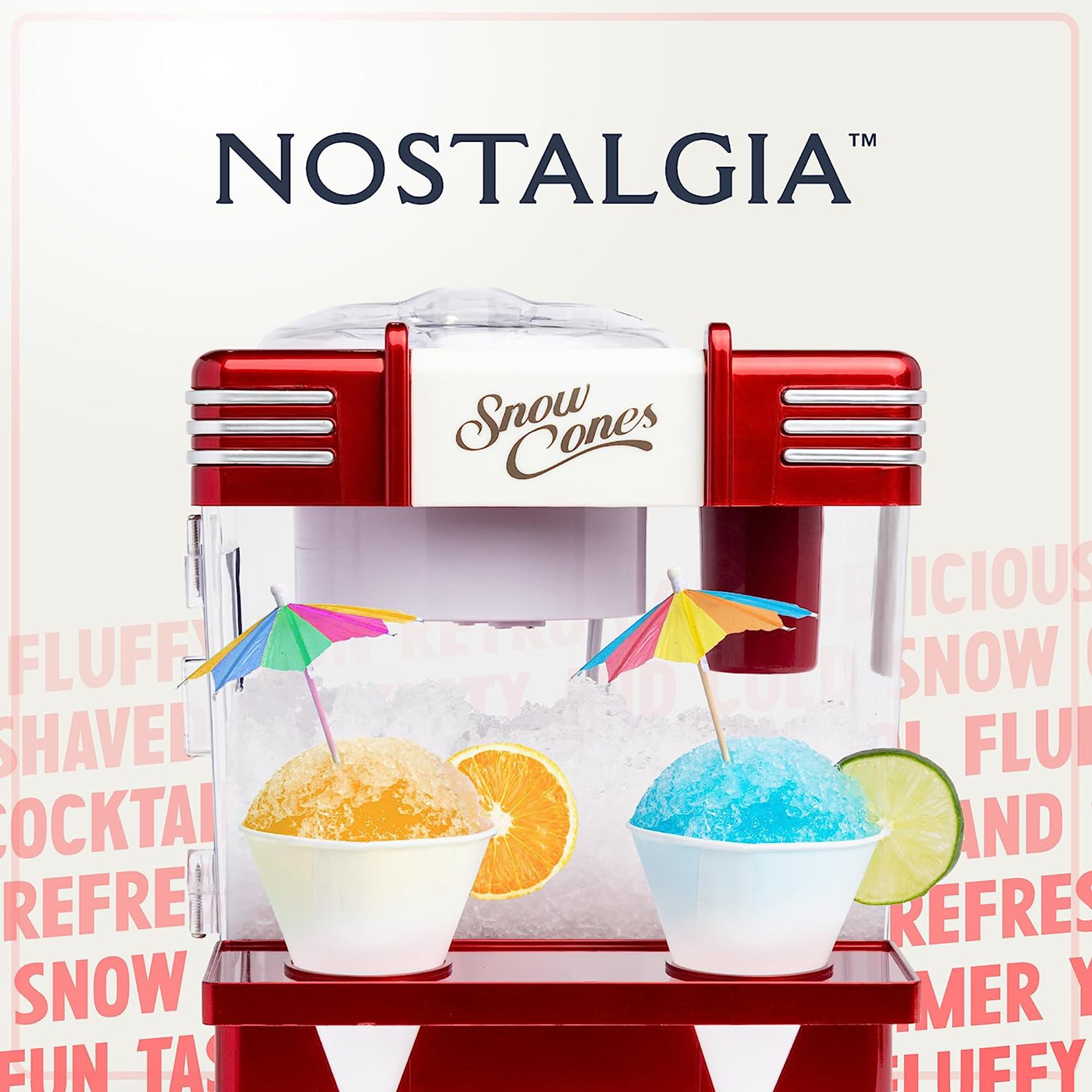 Nostalgia Retro Snow Cone Maker with Snow Cone Syrup Party Kit