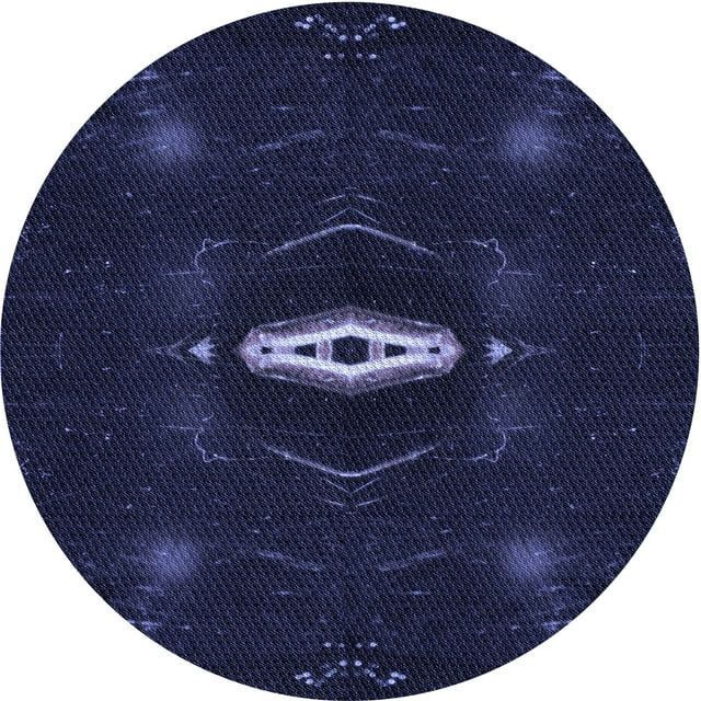 Ahgly Tapis Rond Lavable en Machine Intérieur Transitionnel Violet Pervenche Profond, 8 Pieds Rond