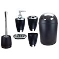 thumbnail image 1 of Juego de 6 accesorios de baño que incluye dispensador de jabón, escobilla de baño y portaescobillas Negro, 1 of 5