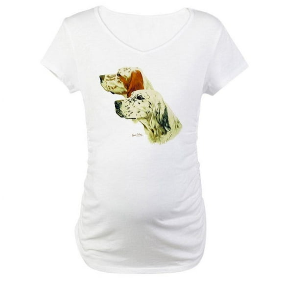 CafePress - Eng Setter Multi Maternity T Shirt - Cotton Maternity T-shirt, Cute & Funny Pregnancy Tee