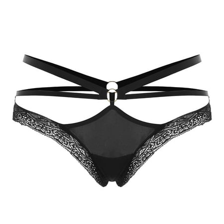 Blphud Women s Panties Soft Breathe Panties Ladies Sexy Womens Panties Lace Up Panties Comfortable Butt Lifting Panties Sexy T Pants Lane Underwear Thong Black One Size
