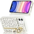 thumbnail image 4 of iPhone 11 Case for Women with Card Holder, iPhone 11 Phone Case Wallet with Strap,Crossbody Lanyard Cases with Credit Card Slots Kickstand with Ring Holder Stand Case,6.1 Inch,White Leopard, 4 of 9