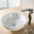 thumbnail image 2 of KRAUS Soft Round Ceramic Vessel Bathroom Sink in White with Pop-Up Drain in Chrome, 2 of 10