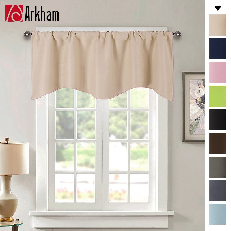 Window Valances for Basement Rod Pocket Blackout Valance Curtains, 52