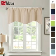 Window Valances for Rod Pocket Blackout Curtains, 52" x 18" Short Curtain Valance of Simple and Pure Decoration Style, Beige