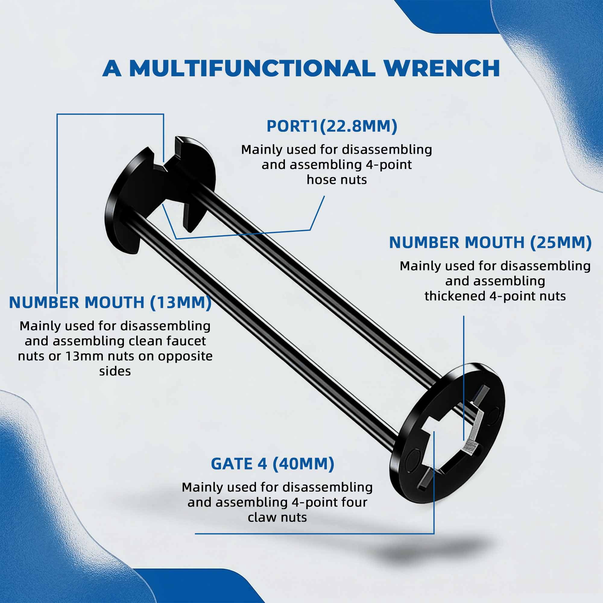 4Pcs Sink Wrench Set – Multi-Functional Tools for Faucet and Sink Installation, Ideal for Tight Spaces, Plumbing Repair Essentials