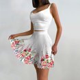 thumbnail image 2 of Mujeres Casual Verano Cuello Redondo Sin Mangas Tops Y Falda Conjunto De Dos Piezas Traje Wmkox8yi bvn3526, 2 of 6