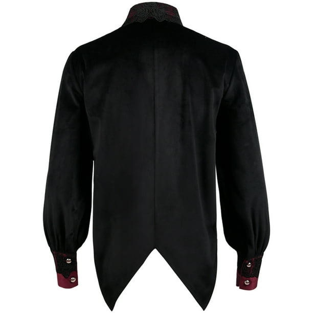Camisa Gótica Medieval Para Hombre - Cuello Retro Con Cordones, Blusa De Vendaje Blanca Talla XXL