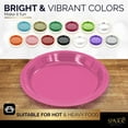 thumbnail image 6 of Disposable Plastic Plates Bright Pink, 10.4 Inches Plastic Dinner Plates, Strong and Sturdy Disposable Plates for Party, Dinner, Holiday, Picnic, or Travel Party Plates, Pack of 50 - By Amcrate, 6 of 6