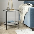 thumbnail image 2 of Evelyn&Zoe Sivil 20" Wide Round Side Table with Glass Shelf, Blackened Bronze, 2 of 5