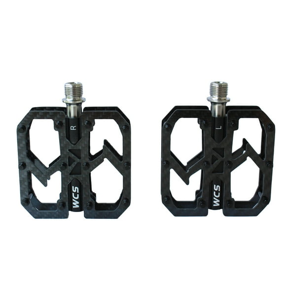 Bicycle MTB ROAD BIKE Ultralight Carbon Fiber MTB Pedals Titanium Axle 3 Bearings Lightweight 195g Pair, Wide Platform Anti-Slip Pedals