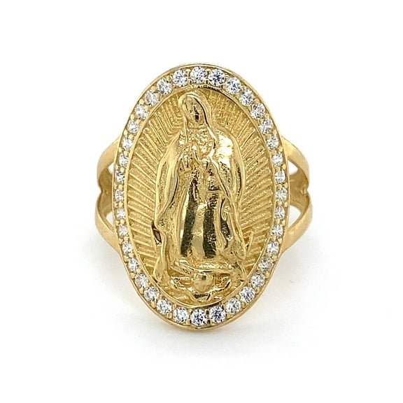 14K CZ Virgin Mary Ring