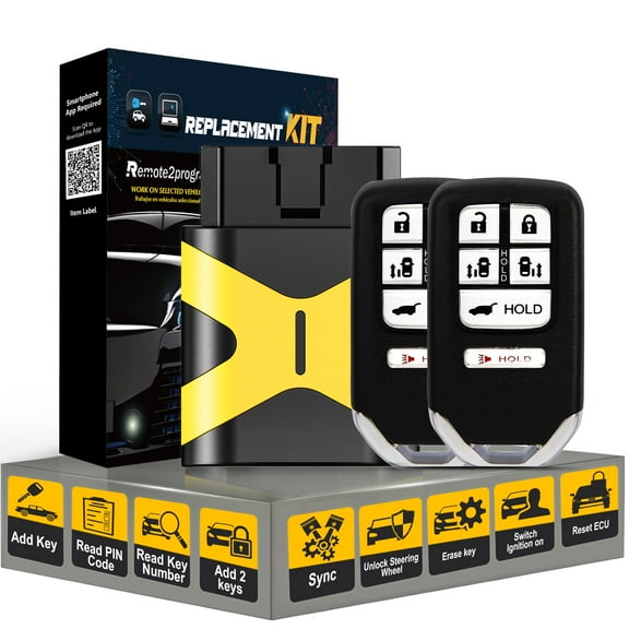 Smart Car Key Programmer Tool for All Key Lost and Keyless Entry Remote Replacement for 2014-2017 Honda Odyssey with FCC: KR5V1X