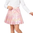 thumbnail image 4 of Girls Cosplay Skirts Holographic Metallic Pleated Mini Skirt Shiny High Waist A-Line Skort For Party Performance, 4 of 8